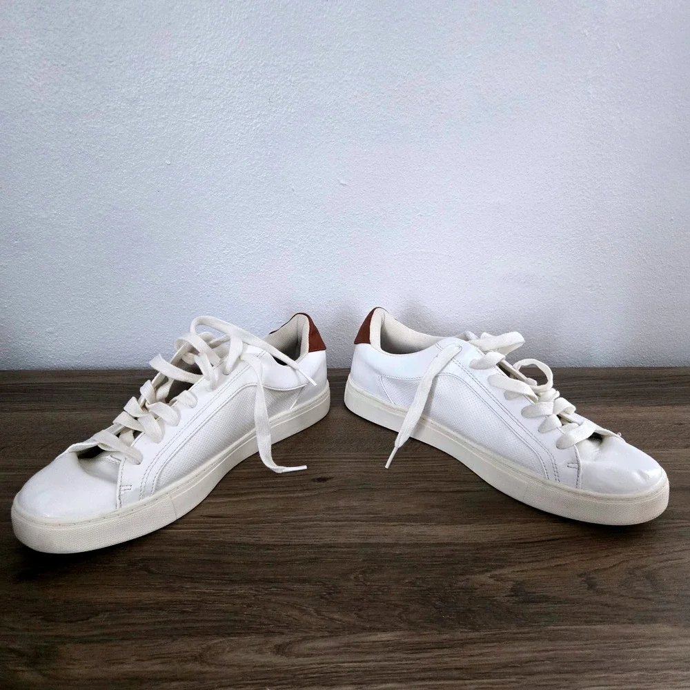 Steve Madden Finneas Mens White Low Top Sneaker Brown Heel Tab Size 9 Madden NYC - Picture 5 of 11